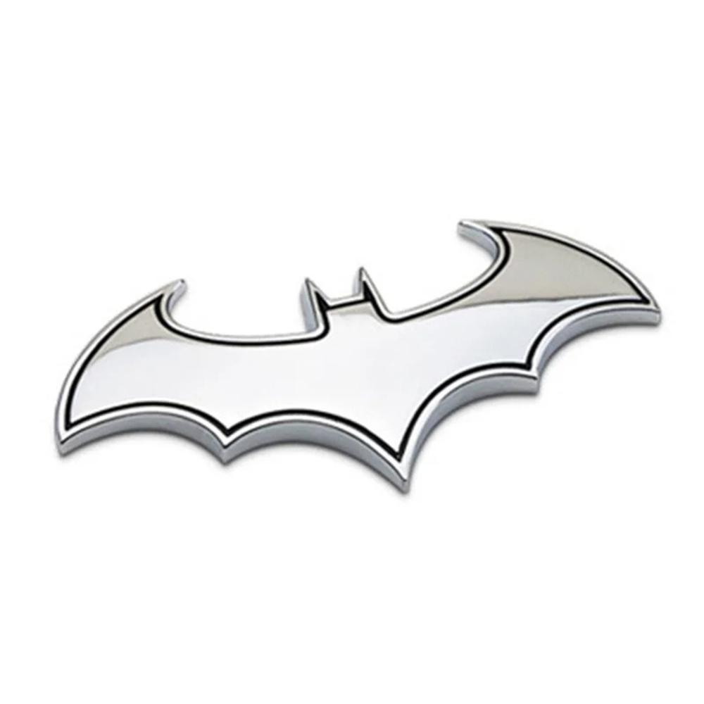 

3D Metal Bat Auto Car Logo Cartoon Sticker Metal Badge Emblem Tail Decal Motorcycle Car Styling Decoration Accessories серебряный