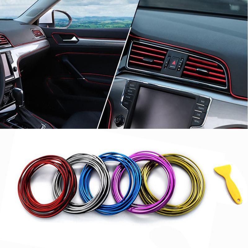 5M Universal Car Moulding Decoration Strips - Flexible Interior Trim for Dashboard Doors Panels - DIY Auto Styling Upgrade Kit