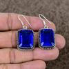 Blue Topaz Gemstone Handmade 925 Sterling Silver Jewelry Earring 1.77" KKG-992