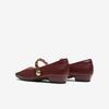 TATA Retro Mary Jane Sheepskin Flat Shoes