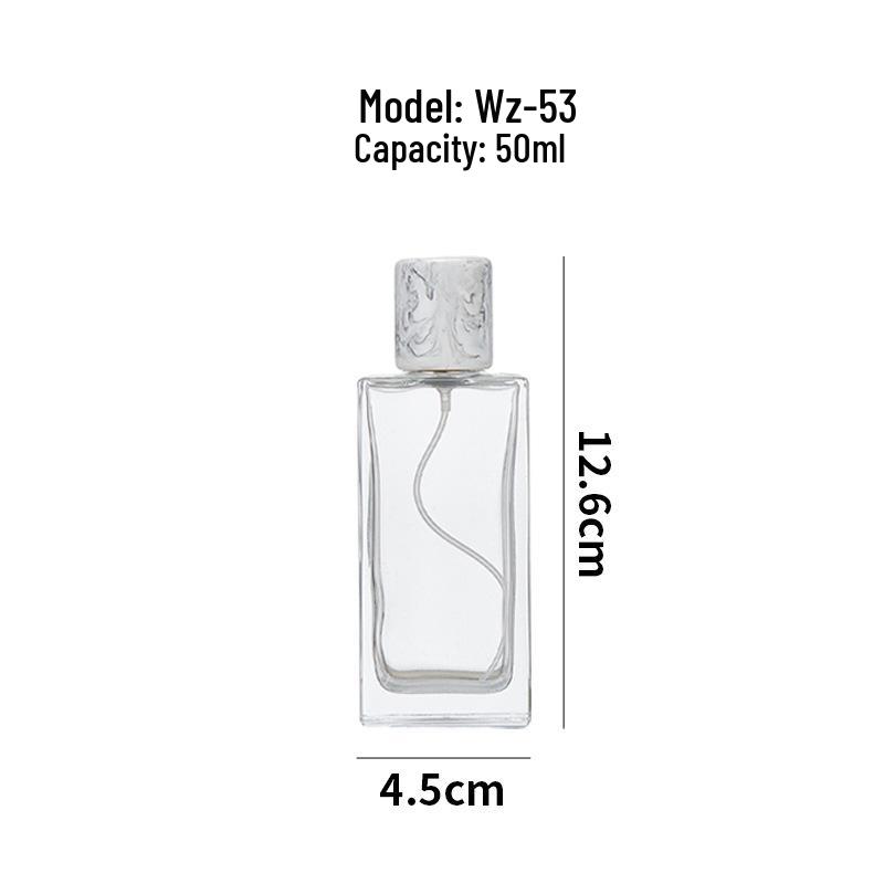 In-Stock Transparent Bayonet Glass Perfume Bottle with Resin Lid and Spray Refill