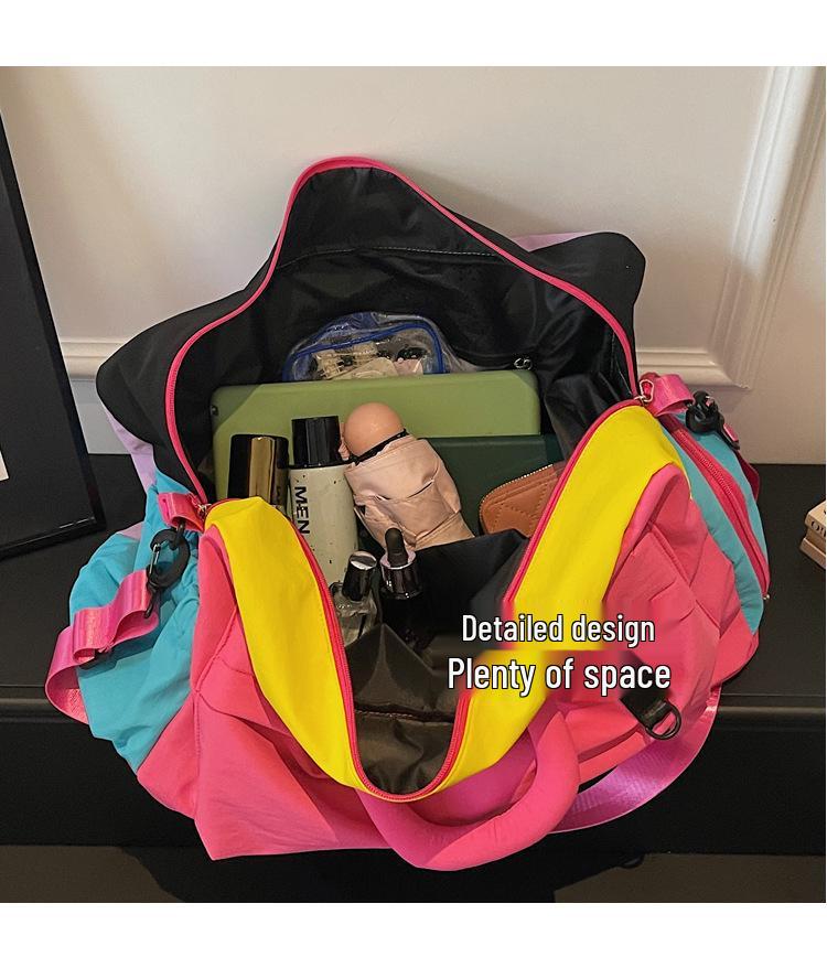 Fashionable Large-Capacity Lightweight Travel Bag for Women and Men - Handheld, Shoulder, Crossbody, Sports, Fitness, Patchwork Storage Luggage Bag