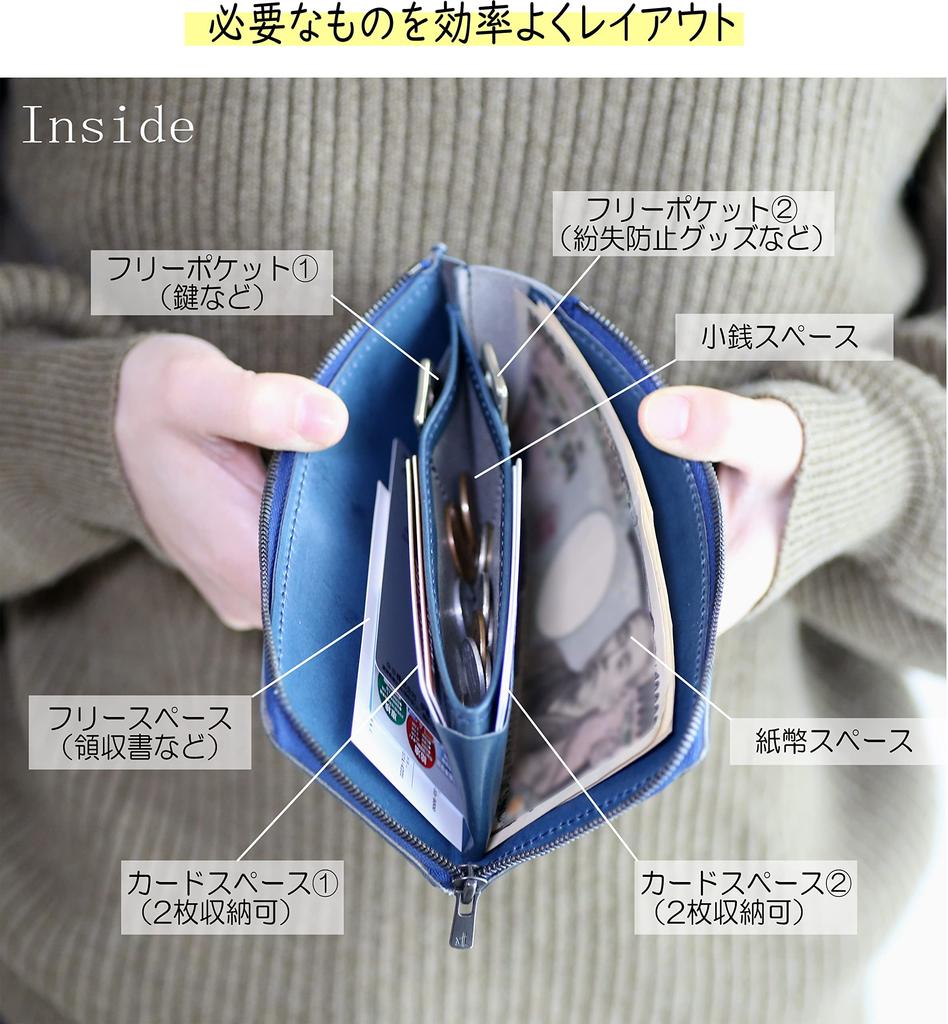 FRAGMAN zip long wallet, extra small, for men and women, made in Japan with genuine Tochigi leather in camel.