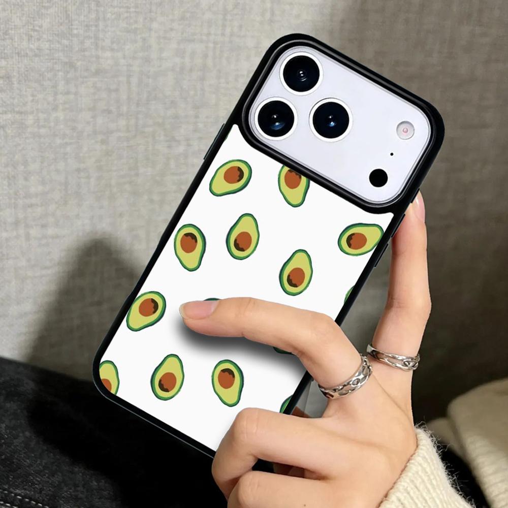 Capa Case for iPhone 17 Air 16 Pro Max 15 Plus 11 13 Mini 14 12 Back Phone Cover Cute Avocado Fruits