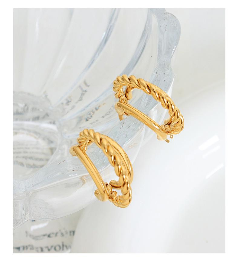 Bohemian Geometric Triple Layer Non-fading Twisted Women's Titanium Steel Earrings