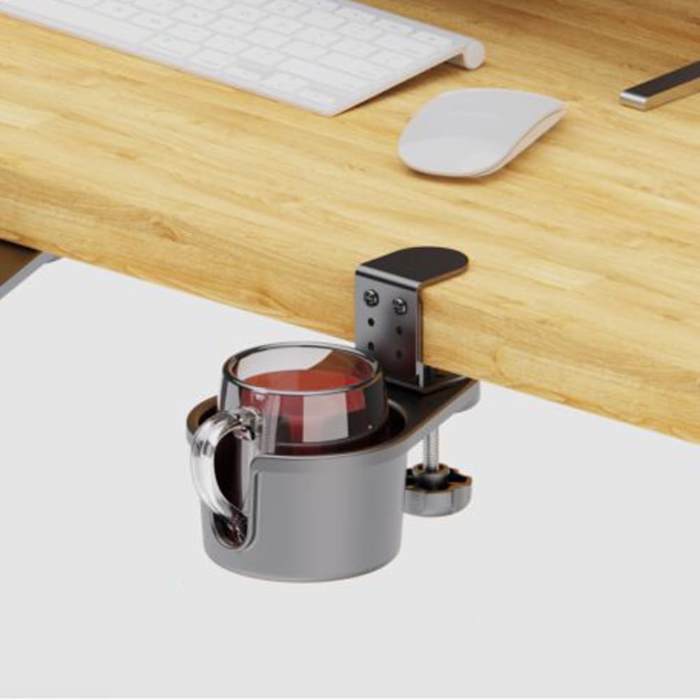 FUGEST 360-Degree Rotating Drink Holder, Desk Cup Holder, Headphone Stand, Earphone Stand, 90mm9cm Inner Diameter, Easy Installation,