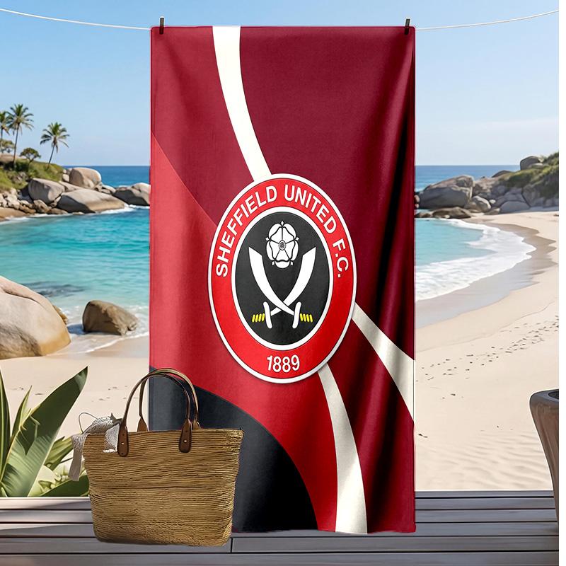 Sheffield United Football Print Beach Towel, Large Soft Quick Dry Towel for Beach Camping Swimming