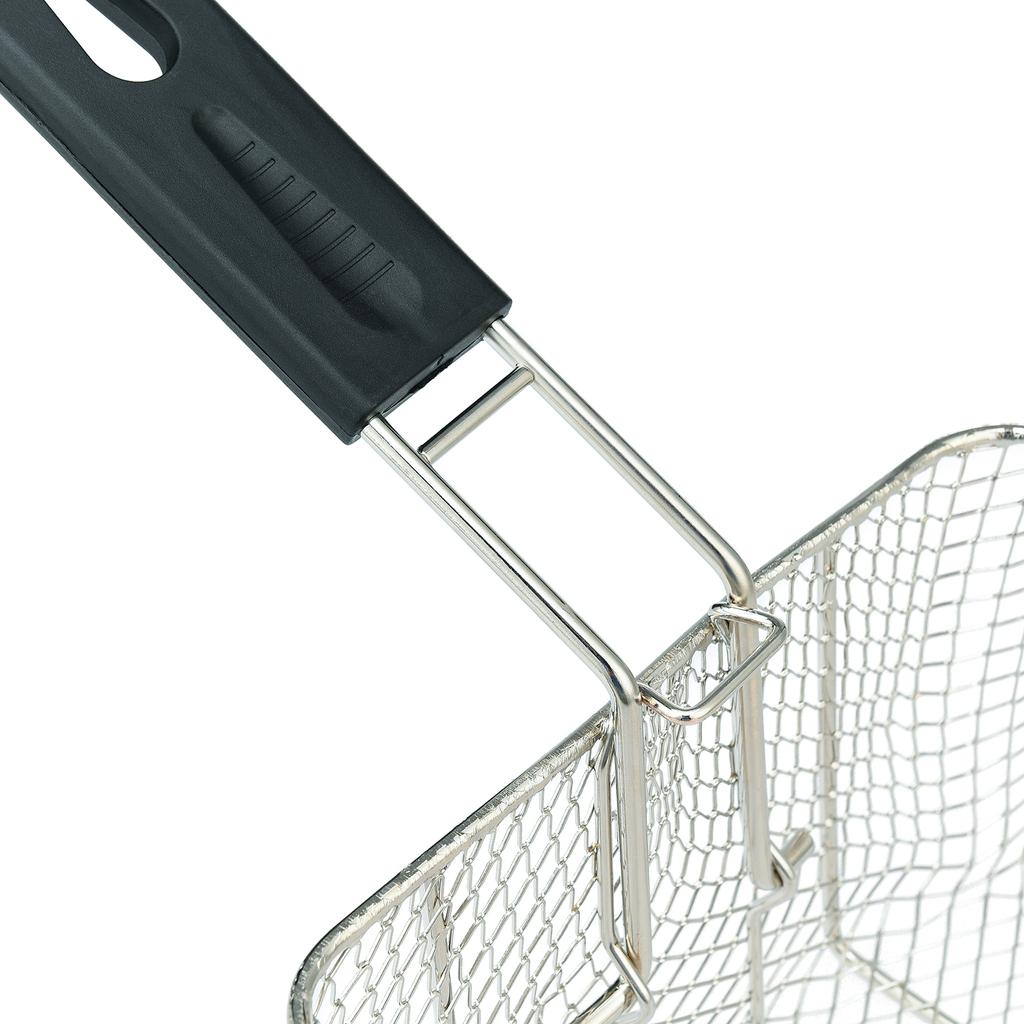 Netz-Frittierkorb Edelstahl Quadratisch Ölfilterndes Frittierkorb mit Griff 20,5x18,5x10,5cm