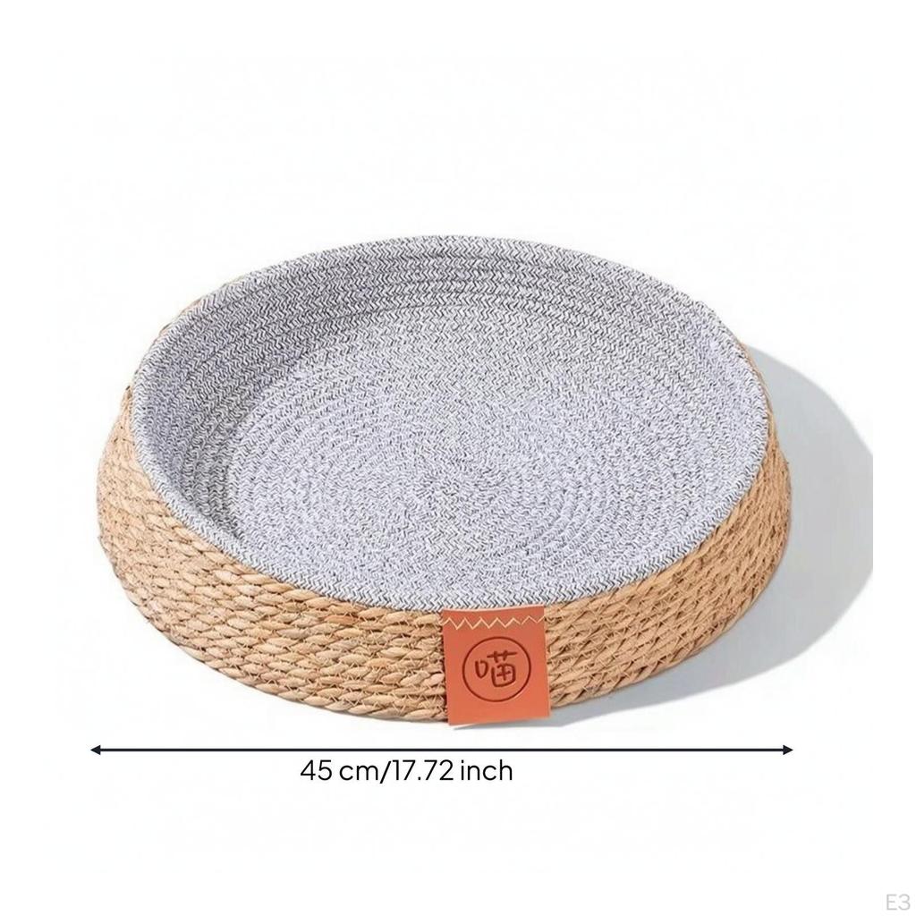 Geweven Kattenmand Rond Bed met Kraboppervlak Krabvriendelijk voor Katten, Kittens, Binnen,