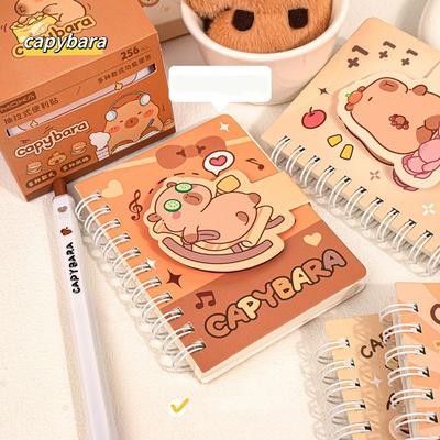 A7 Cartoon Capybara Coil Notebook Kawaii Learning Coil Book Cute Study Pocket Notepad Small Notebook School Stationery