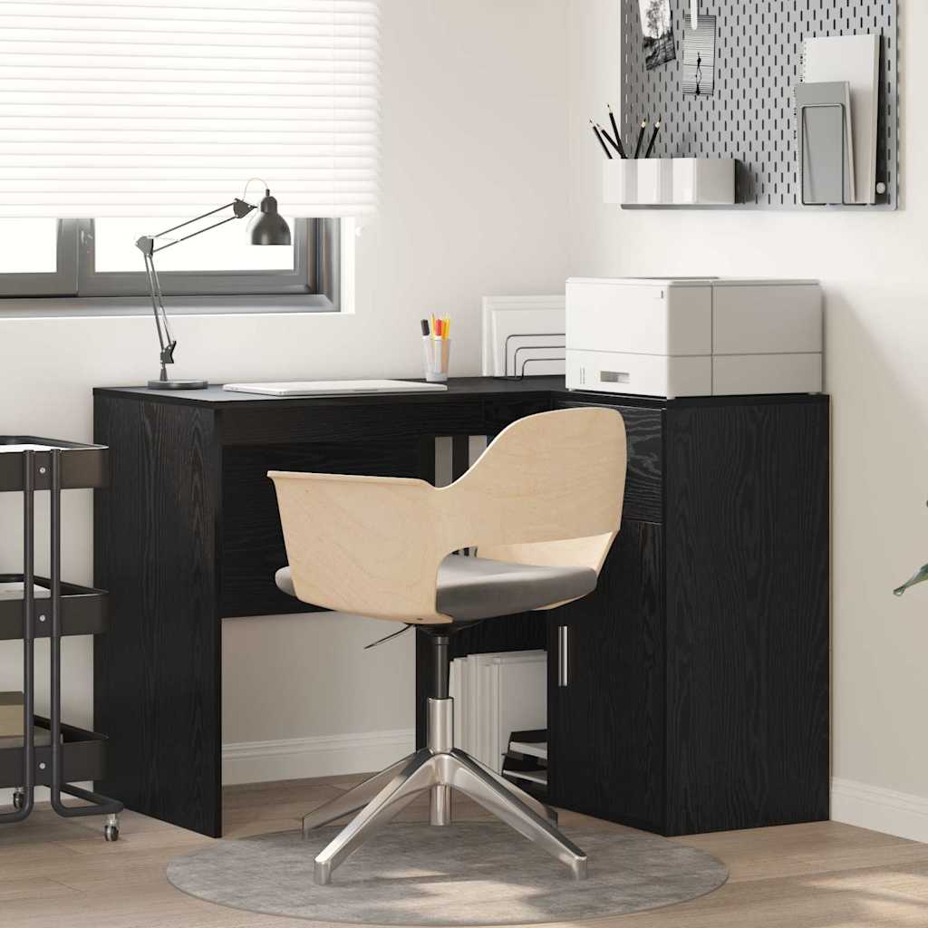 L shaped Desk Black Oak Effect 102 x 88 x 75 cm