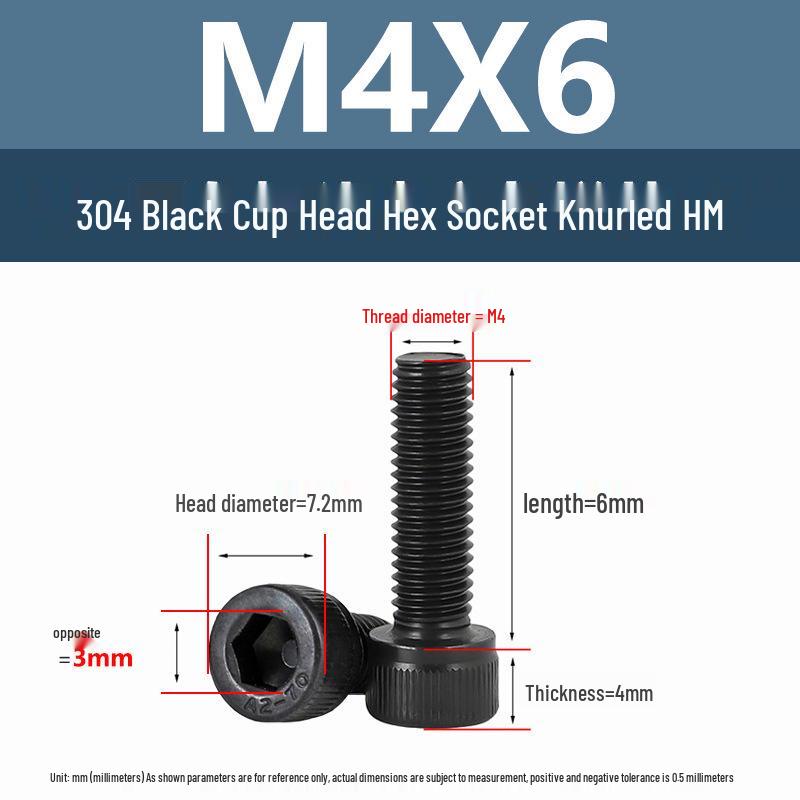 Yigu 304 Stainless Steel Hex Socket Cylindrical Head Screws: M2-M5 Bolts, M6-M12 Screws