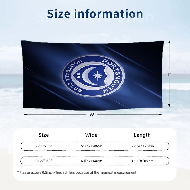 Portsmouth FC print Quick Dry Beach Towel Microfiber Absorbent Portable Travel Swimming Towel