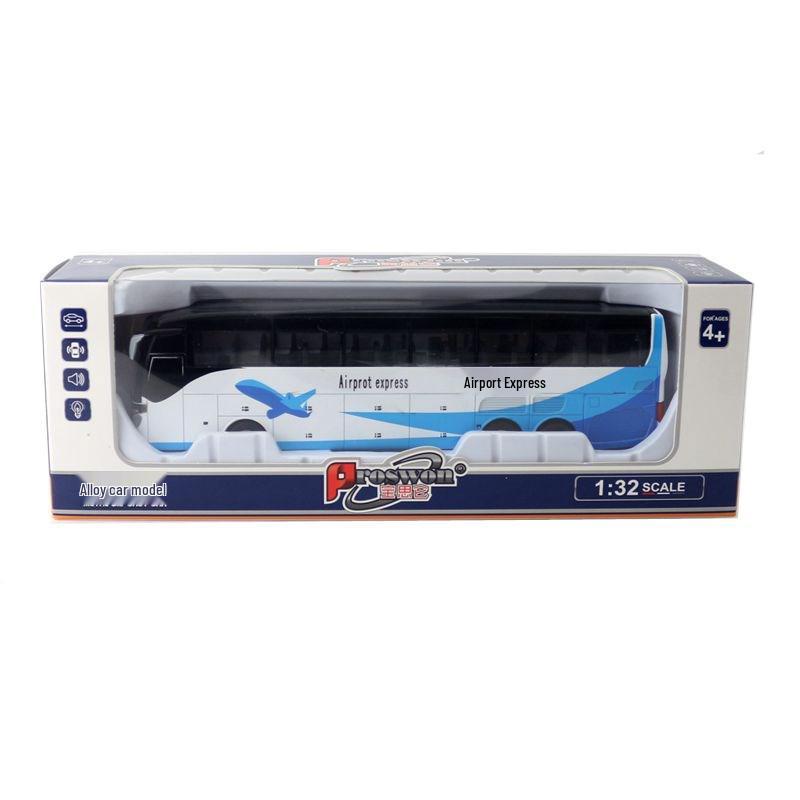 Baosilun 1:32 Alloy Double-Decker Bus Toy with Pull-Back, Sound & Light