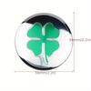 4pcs 56Mm Car Wheel Hub Stickers with Four-Leaf Clover Emblem for All Cars