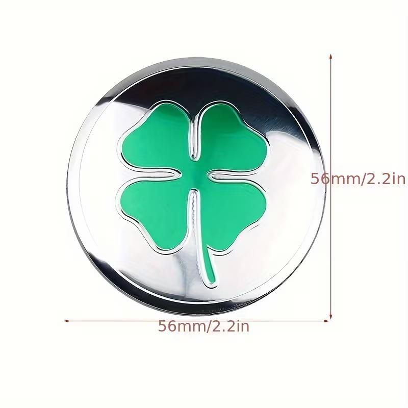 4pcs 56Mm Car Wheel Hub Stickers with Four-Leaf Clover Emblem for All Cars