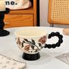 Creative Retro Goblet Coffee Cup High Value Girl Heart Mug Cup Cute Ceramic Cup