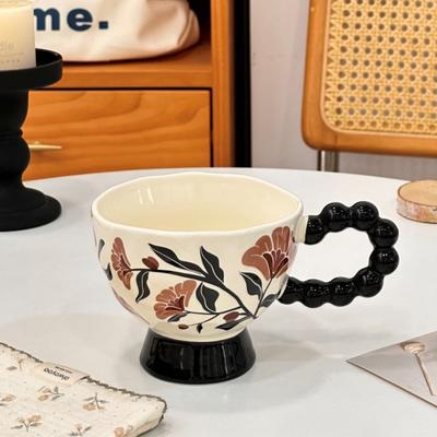 Kreatywny retro kielich kubek do kawy wysoka wartość kubek dla dziewczynki uroczy ceramiczny kubek