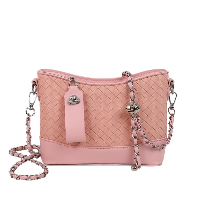 New Women's Bag Chain Bag Messenger Bag Tide Woven Bag Premium Light Luxury Shoulder Bag Commuter Bag Bucket Bag