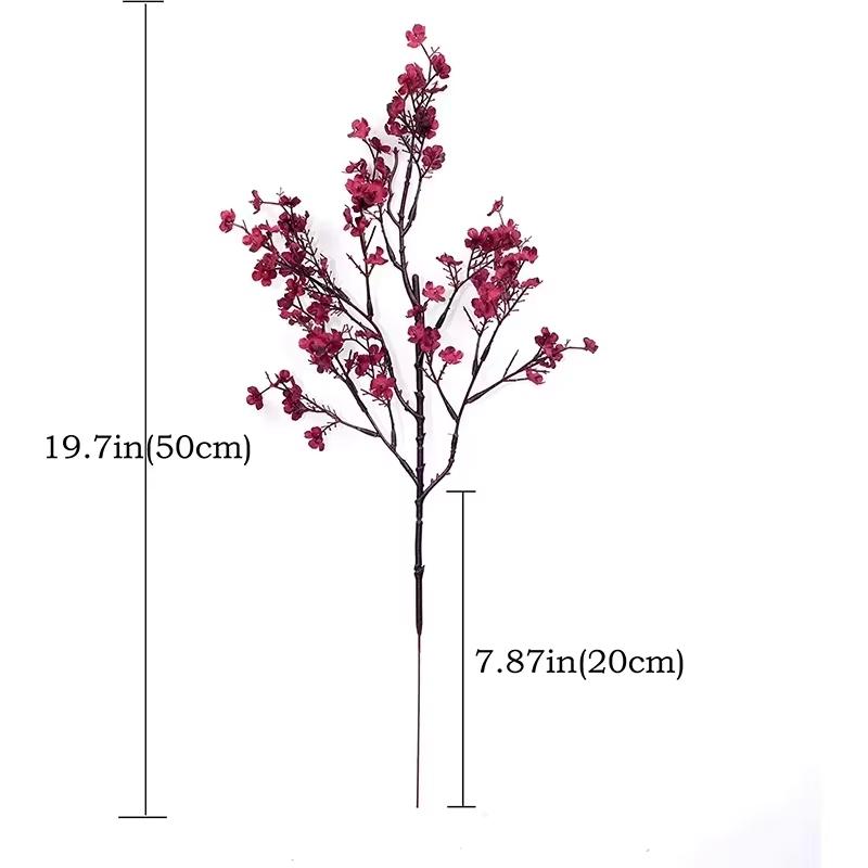

Artificial Flowers Cherry Blossoms Gypsophila Fake Plants DIY Valentine‘s Wedding Bouquet Vase Home Room Decor Gift Faux Outdoor 1 pc
