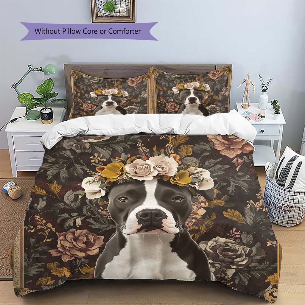 Animal  Pattern Bedding Quilt Set Quilt Cover Pillowcase Home Decoration  Gift (1 * duvet cover + 2 * pillowcase, without core)