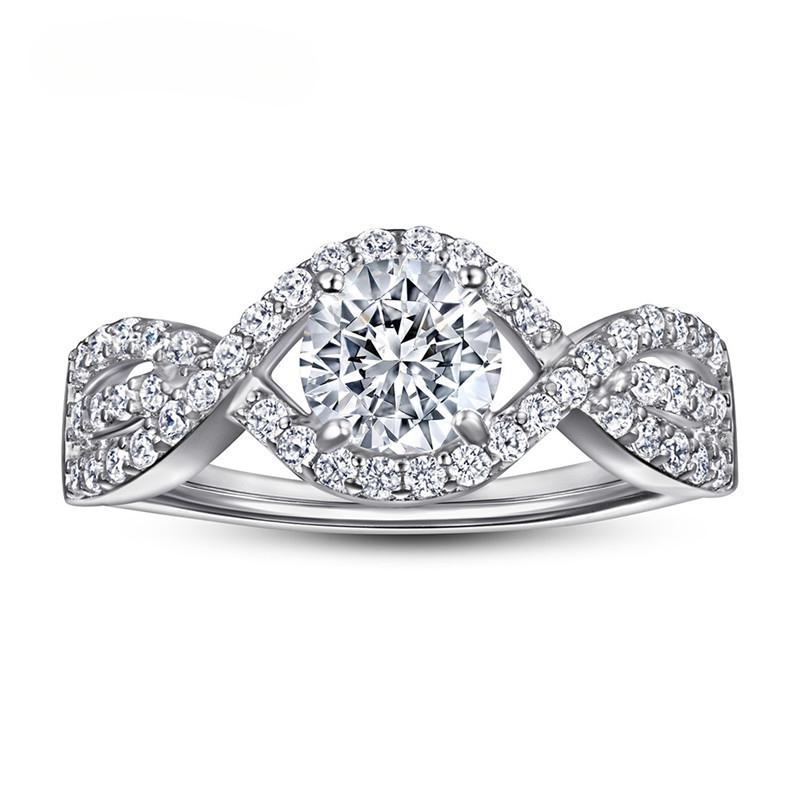 

Серебряные кольца S925 Европейская и американская мода с инкрустацией муассанитом 0,8 карата 6 мм блестящее изысканное кольцо, подходящее для женщин и девочек