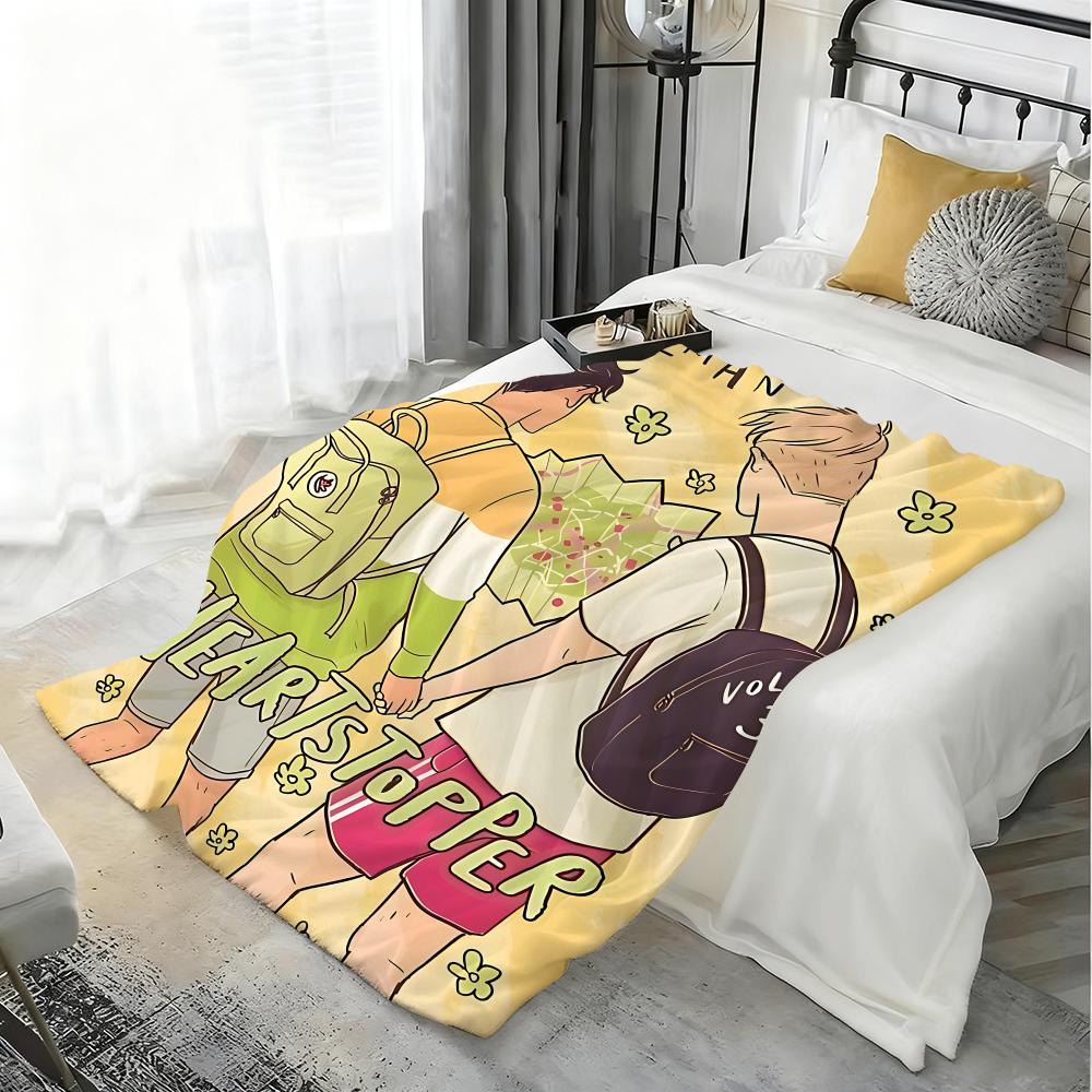 Drama H-Heartstopper Throw Lightweight 240g Flannel Blanket Soft Skin-friendly for Summer Cooling