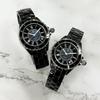 Salvatore Marra Pair Ceramic Bracelet Watch Set with Storage Box SM23103-BKR Unisex Black Calendar Function