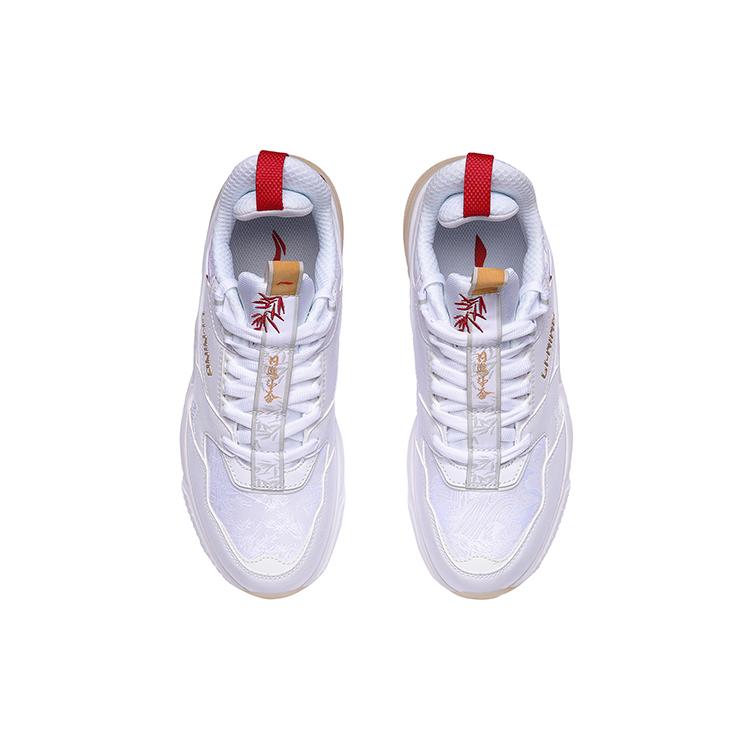 LiNing 001 Daily Gold Rush Journey CNY Durable Breathable Low-Top Running Shoes Women's White Red AGCR028-2