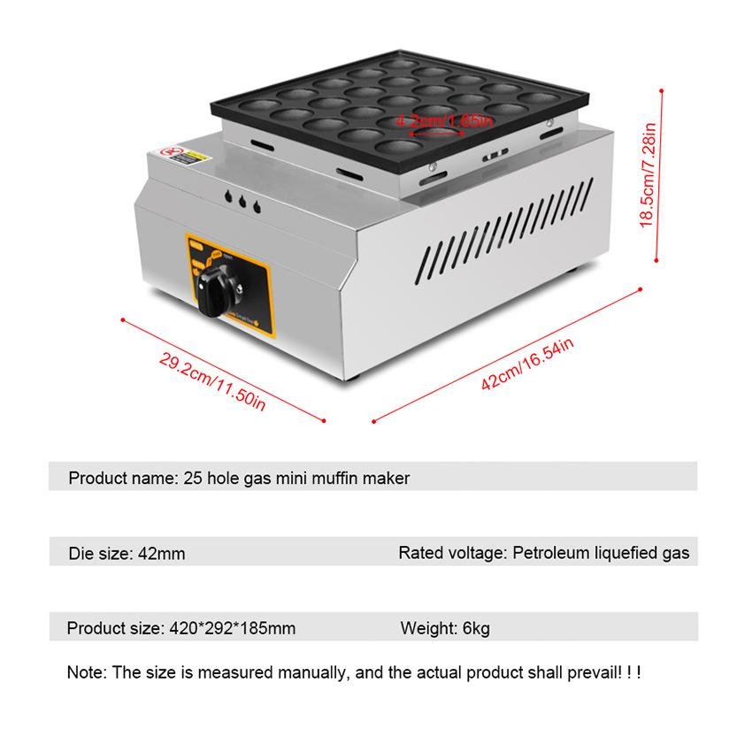 Stainless Steel Mini Pancake & Dorayaki Maker - 25-Hole Waffle Machine