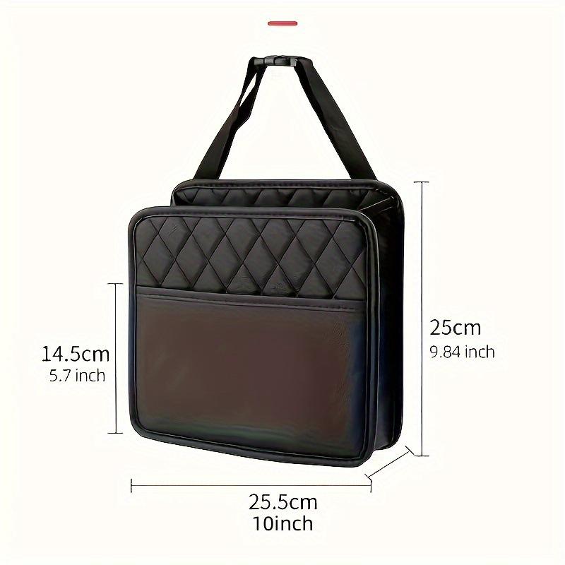 TEMU Car Trunk Organizer & Leather Trash Can - Backseat Storage Box