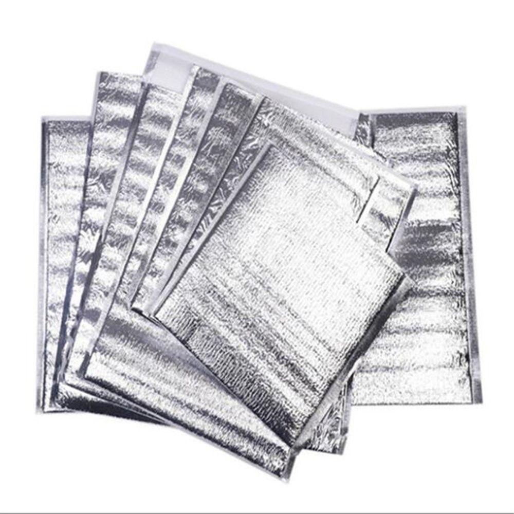 40Pcs/Pack 3mm Thickened Aluminum Foil Bag Food Thermal with Closure Insulation Bag Ice Cold Warm Cooler Bag Delivery Carrier