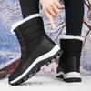 Damen Stiefel Wasserdicht Absatzstiefel für Winter Plateau Stiefeletten Warmhalten Schneeschuhe Plüsch Outdoor Kurze Stiefel
