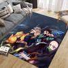 Demon Slayer2 Flannel Pattern Square Carpet,Area Rug,Carpet Rug for Living Room Bedroom Sofa Playroom Decor,Non-slip Floor Mat