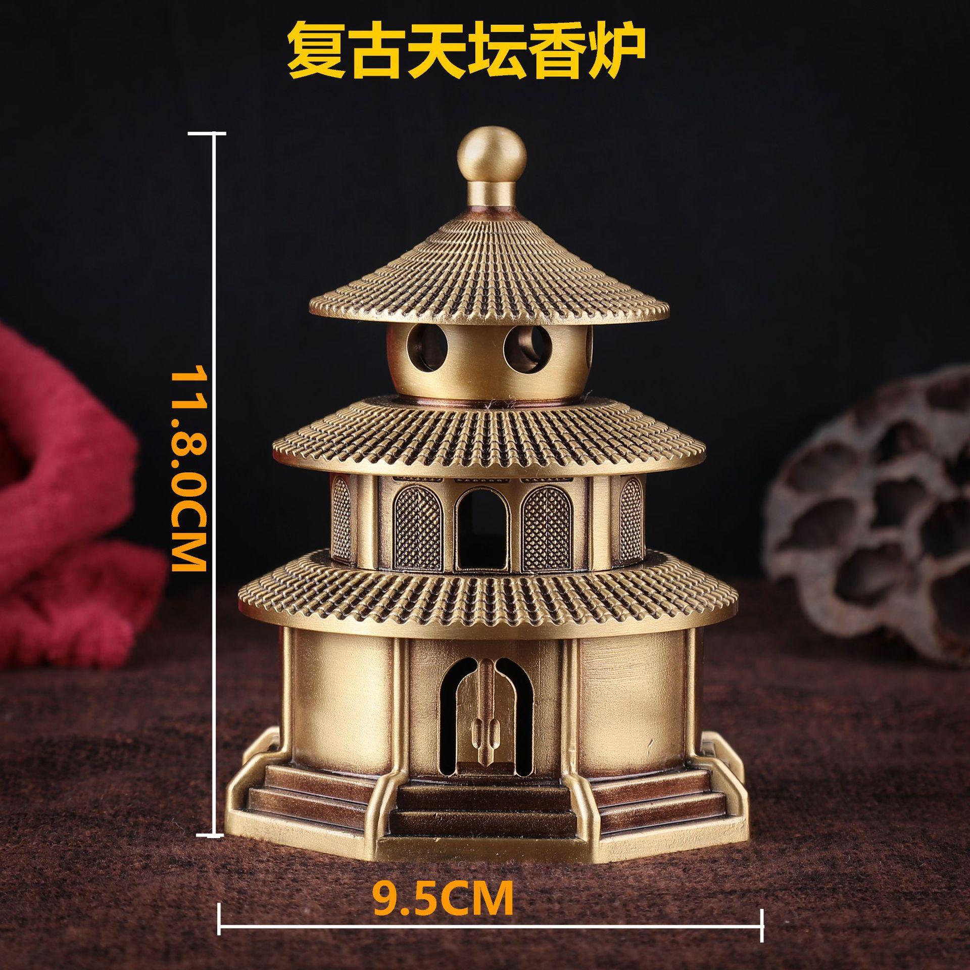 

Вращающаяся китайская латунная курильница с крышкой, фэн-шуй, кадило, для шалфея и конусов, натуральная латунь, алтарный декор