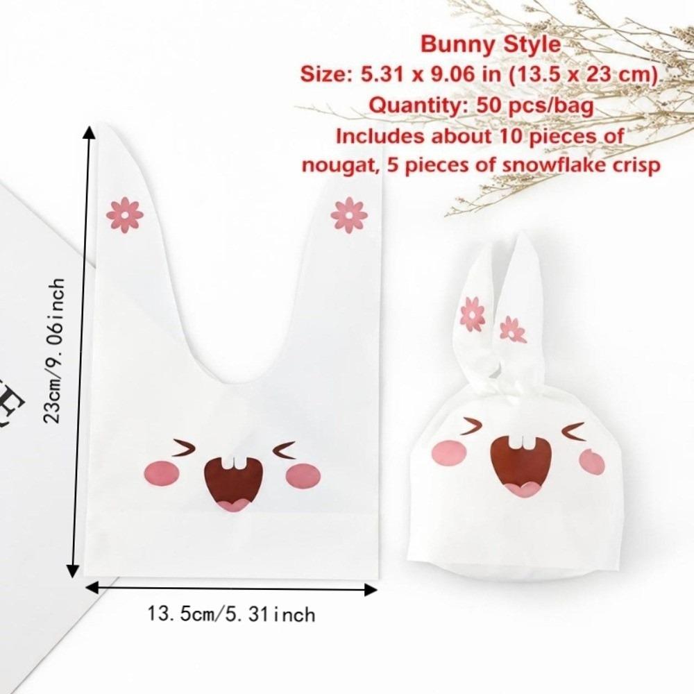 50PCS Bunny Sheep Mouse Print Easter Candy Bags Snack Packaging Bag  Qingtuan Snack Gift Packaging