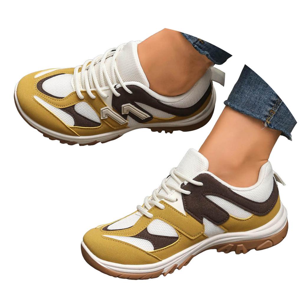 Women'S Street Cleats 2-Sxk Friends Sneaker Women'S Two Tone Running Shoes With Laces Thick Soles Casual Border Zapatos De Mujer