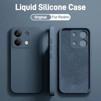 Redmi Note 13 Case Original Liquid Silicone Phone Case For Xiaomi Redmi Note 13 Note13 Pro Note13Pro Plus Soft Back Cover
