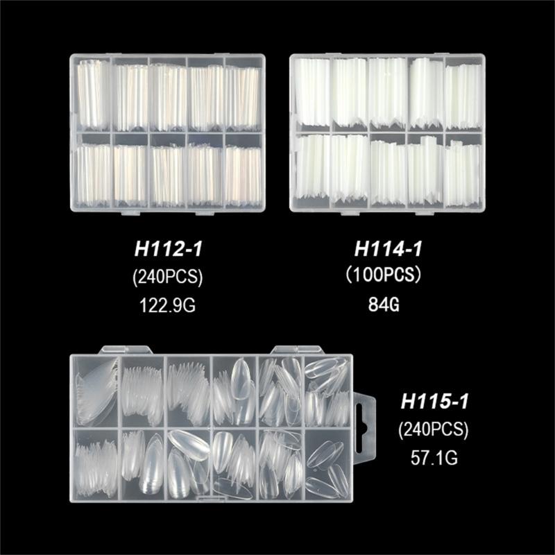 Extras Long Nail Tip,Half Cover C Curves Fake Nail Tips,Square/Almond Press On Nail Full Cover False Nail for Nail Salon