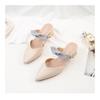 Baotou half slippers 2025 new Internet celebrity outer wear fashionable half drag one pedal women's pointed head middle heel sandals with skirt shoes