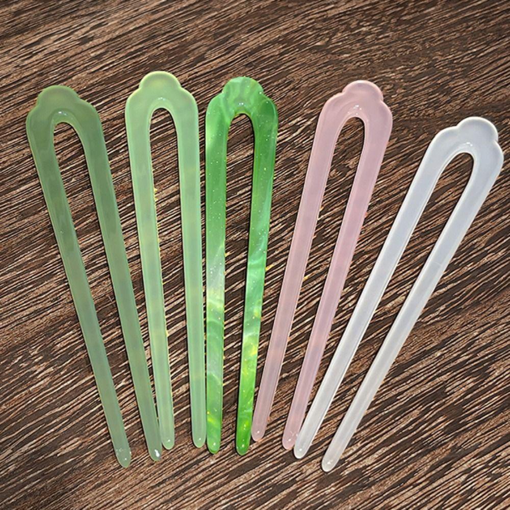 Acetic Acid U Shape Hairpin Chinese Style Chinese Style Hair Stick Retro   Girl Hair Accessories