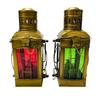 Nautical Antique Red, Green Beautiful Ship Oil Lamp