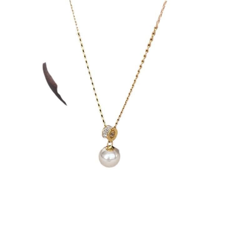 Thousand Gold Sense Classic Pearl Necklace for Women - Elegant, Versatile Design for Everyday Wear