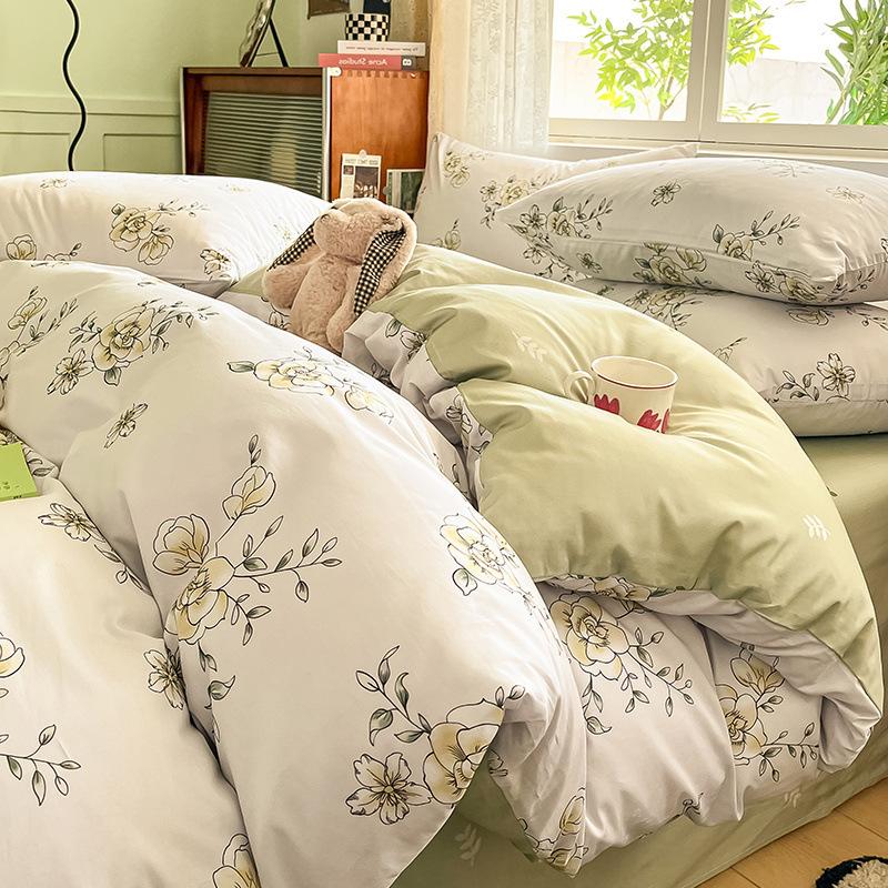 

Комплект из четырех предметов из хлопка, кровать из чистого хлопка, пододеяльник, простыня, комплект из трех предметов для спальни, постельное белье 1.2m bed