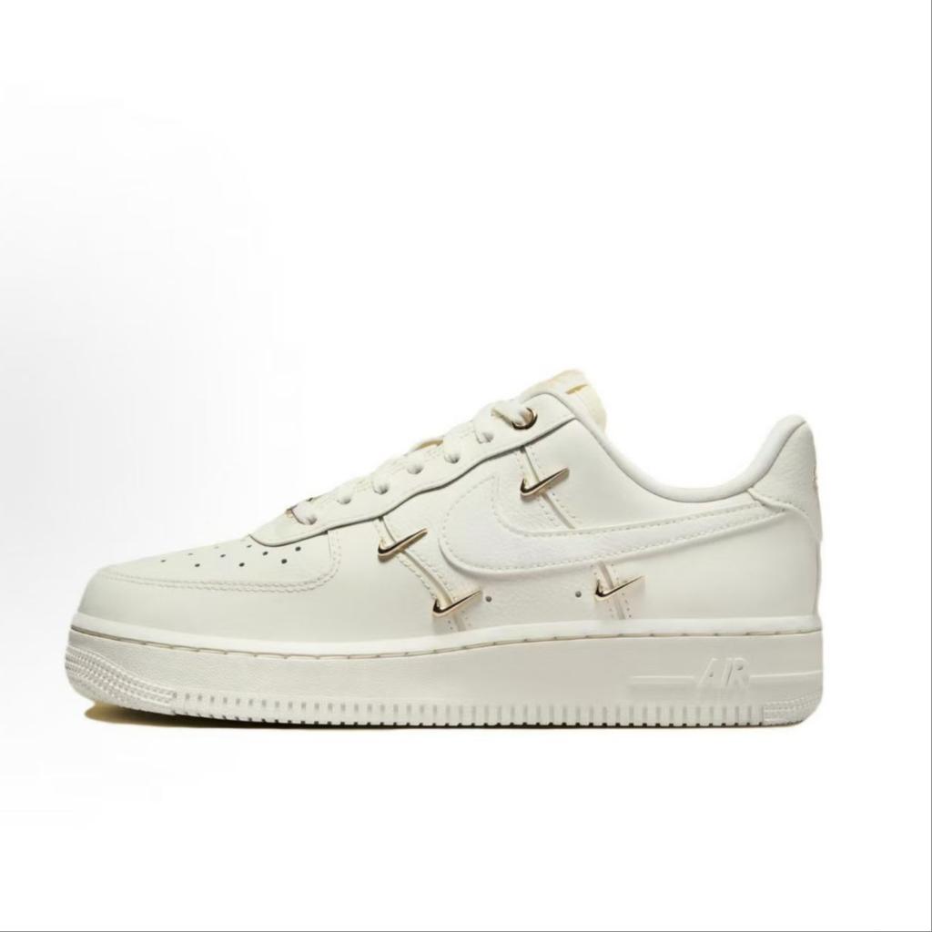 Nike Air Force 1 White Gold Dreamy Low Top Skateboard Shoes Unisex Ecru FV3654-111(Team935-S-BOX)
