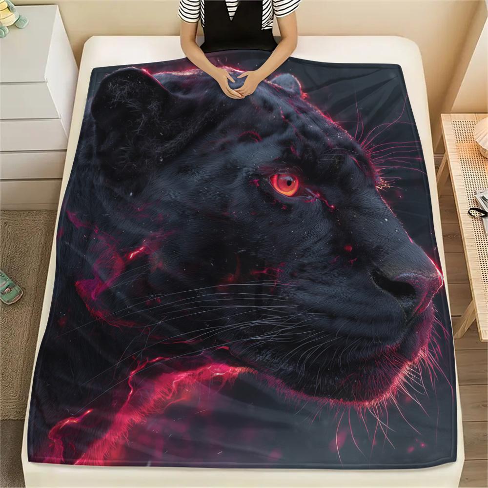 Black Panthers Print Flannel Blanket, High Quality Comfortable for All Seasons, Home Decor, Warmth and Comfort