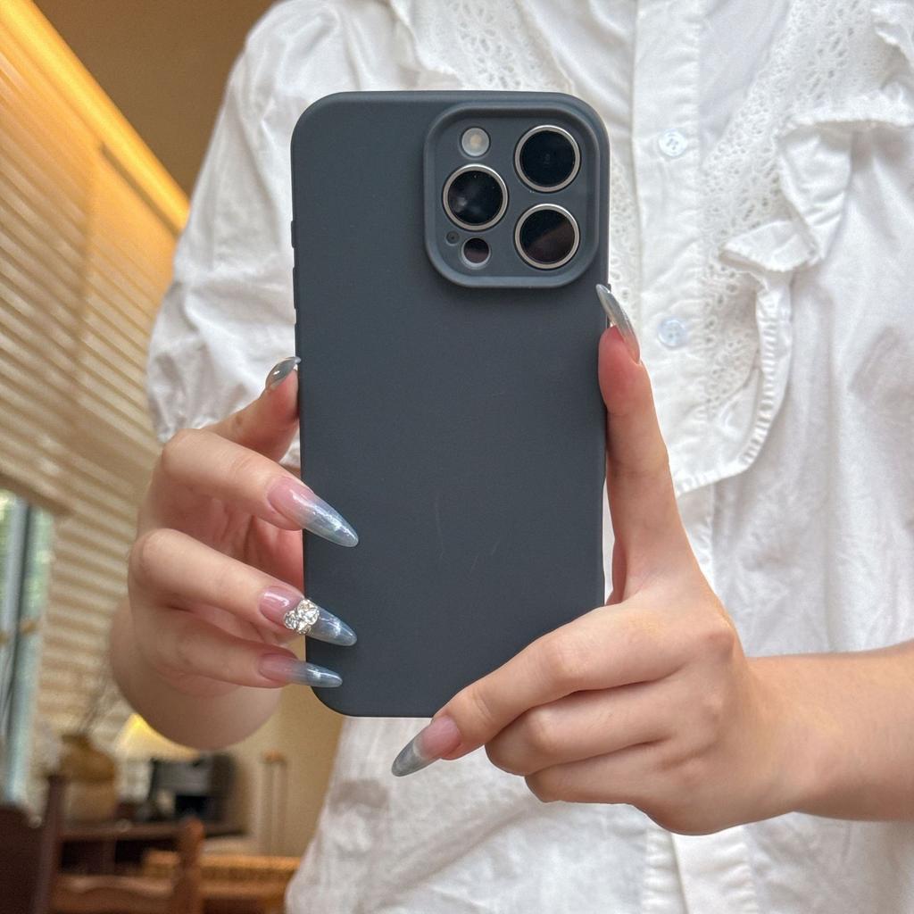 Niche solid color convex lens matte case for iPhone16Pro max mobile phone case Apple 15 new 14/13