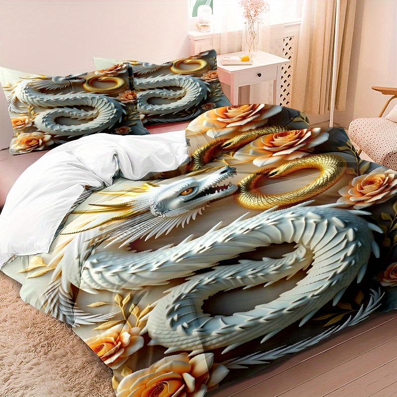 

3Pcs Bedding Set 3D Printed Down Comforter Cover Set 1Pc Comforter Cover 2Pcs Pillowcases Without Core Ultra-Soft Comfortable Duvet Cover Set&EU Single(135x200cm)