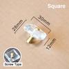 KAK 30mm Crystal Cabinet Knobs and Handle Brass Copper Kitchen Handle Square Cupboard Door Pulls Furniture Knobs Door Hardware