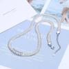 Necklace Women Blade Chain Flat Snake Bone Chain Lock Bone Inlaid Zirconia Chain Short Clavicle Romantic Valentine's Day Gifts for Girlfriends